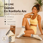 DB LINE Kaydırmaz 8'li Pilates Yoga Çorabı Pamuklu Silikon Tabanlı Barre Stüdyo Spor Çorabı