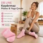 DB LINE Kaydırmaz Pilates Yoga Çorabı Pamuklu Silikon Tabanlı Barre Stüdyo Spor Çorabı