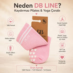 DB LINE Kaydırmaz Pilates Yoga Çorabı Pamuklu Silikon Tabanlı Barre Stüdyo Spor Çorabı