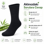 Bambu Diyabet Çorabı Lastiksiz Dikişsiz Burun Siyah Uzun Konç Hassas Ayaklar İçin