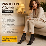 Kadın Pantolon Çorabı 12 Çift Siyah ve Ten İnce Topuksuz Günlük Rahat Bilek Çorabı