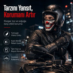 Unisex Palyaço Baskılı Balaklava Maske 1 Adet Tek Beden Viskoz Kask İçi Outdoor Motosiklet Maskesi