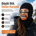 Unisex Sakallı Puro Baskılı Balaklava 1 Adet Tek Beden Viskoz Kask İçi Outdoor Maske