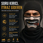 Unisex Bıyık Puro Baskılı Balaklava 1 Adet Tek Beden Viskoz Kask İçi Motosiklet Maskesi