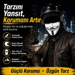 Unisex Anonymous Baskılı Balaklava 1 Adet Tek Beden Viskoz Kask İçi Motosiklet Maskesi