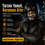 Unisex Bıyık Puro Baskılı Balaklava 1 Adet Tek Beden Viskoz Kask İçi Motosiklet Maskesi