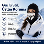 Unisex Anonymous Baskılı Balaklava 1 Adet Tek Beden Viskoz Kask İçi Motosiklet Maskesi