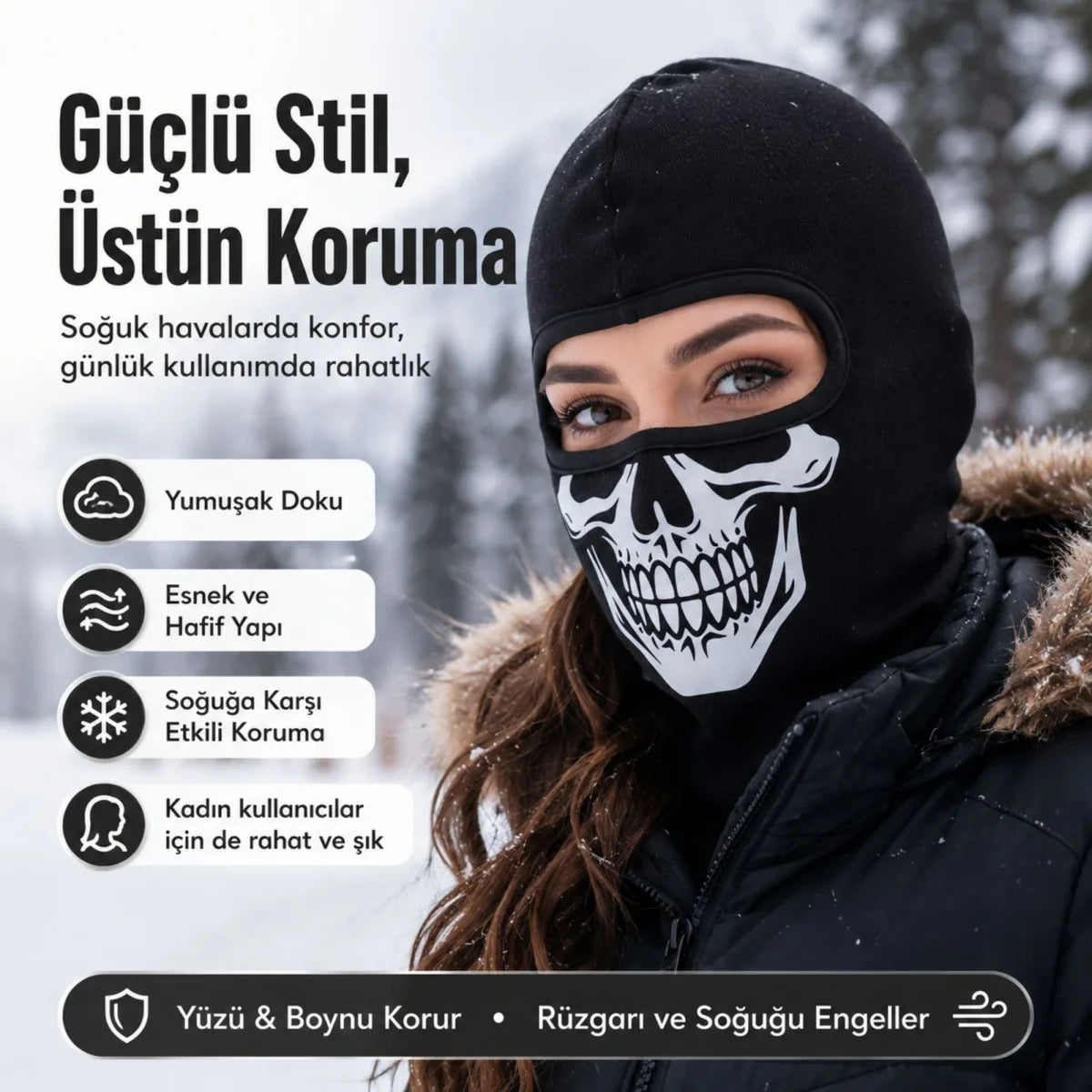 Unisex Kuru Kafa Baskılı Balaklava 1 Adet Tek Beden Viskoz Kask İçi Motosiklet Maskesi