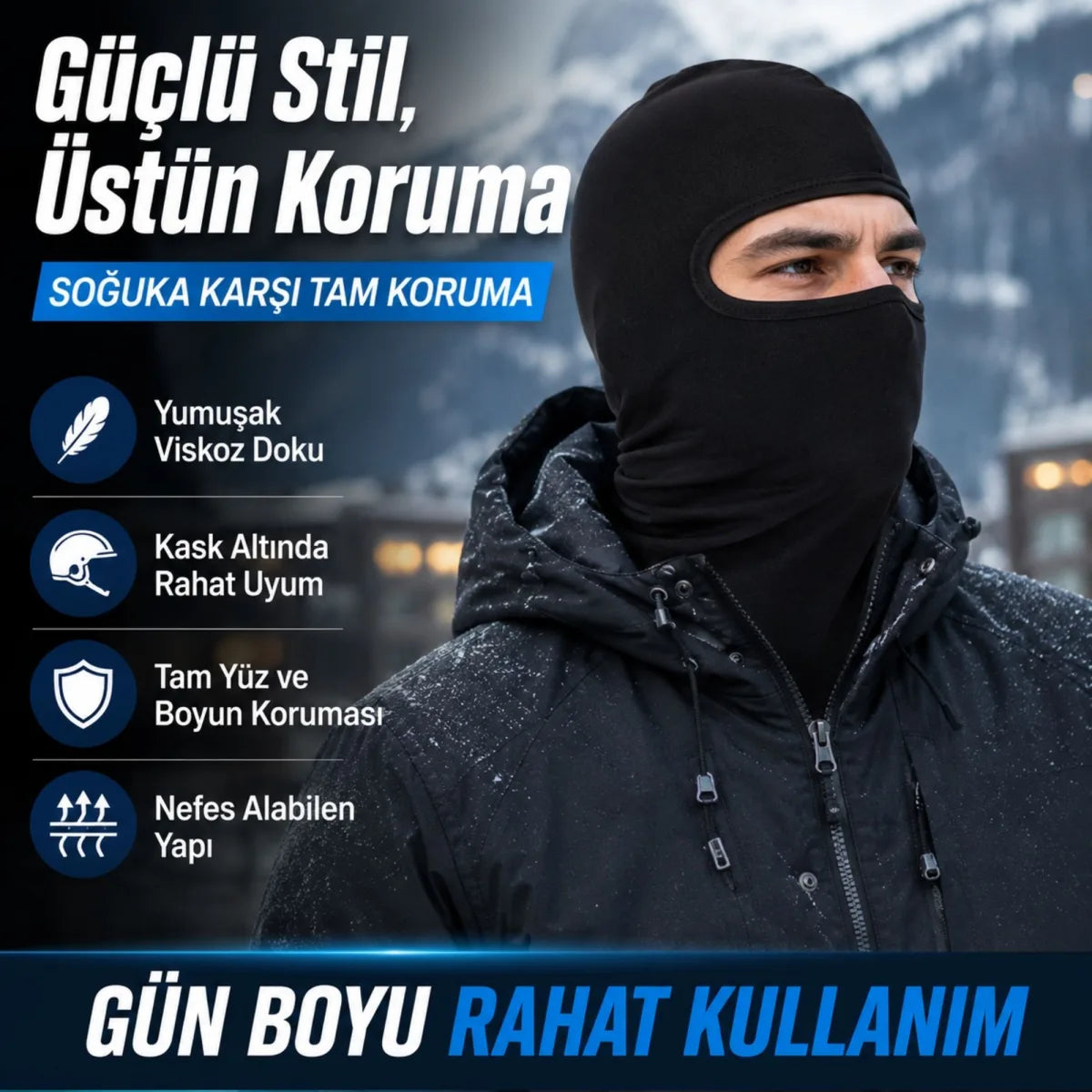 Unisex Düz Siyah Balaklava 1 Adet Tek Beden Viskoz Kask İçi Motosiklet Outdoor Maske