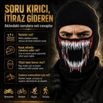 Unisex Canavar Diş Baskılı Balaklava 1 Adet Tek Beden Viskoz Kask İçi Motosiklet Maskesi