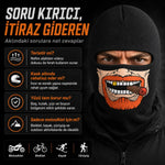 Unisex Sakallı Puro Baskılı Balaklava 1 Adet Tek Beden Viskoz Kask İçi Outdoor Maske