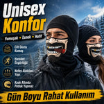 Unisex Bıyık Puro Baskılı Balaklava 1 Adet Tek Beden Viskoz Kask İçi Motosiklet Maskesi