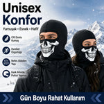 Unisex Kuru Kafa Baskılı Balaklava 1 Adet Tek Beden Viskoz Kask İçi Motosiklet Maskesi