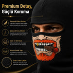 Unisex Sakallı Puro Baskılı Balaklava 1 Adet Tek Beden Viskoz Kask İçi Outdoor Maske