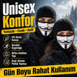 Unisex Anonymous Baskılı Balaklava 1 Adet Tek Beden Viskoz Kask İçi Motosiklet Maskesi