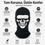 Unisex Kuru Kafa Baskılı Balaklava 1 Adet Tek Beden Viskoz Kask İçi Motosiklet Maskesi