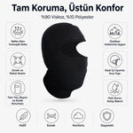 Unisex Düz Siyah Balaklava 1 Adet Tek Beden Viskoz Kask İçi Motosiklet Outdoor Maske