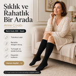 Kadın 70 Denye 6'lı Kalın Anne Çorabı Dizaltı Topuksuz Esnek Günlük Kullanım Çorabı Ten Siyah Bronz Vizon