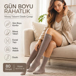 Kadın 6’lı Anne Masaj Tabanlı Dizaltı Çorap 80 Denye Esnek Rahat Günlük Kullanım