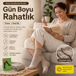 Kadın 70 Denye 6'lı Kalın Anne Çorabı Dizaltı Topuksuz Esnek Günlük Kullanım Çorabı Ten Siyah Bronz Vizon