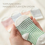Bebek ve Çocuk Renkli Çizgili Patik Çorap 5’li Set | Esnek, Yumuşak ve Rahat Günlük Çorap 0-12 Ay – 5-6 Yaş