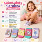 5’li Kız Çocuk Çorap Seti Deniz Kızı Unicorn Desenli Pamuklu Rahat Burunlu Renkli