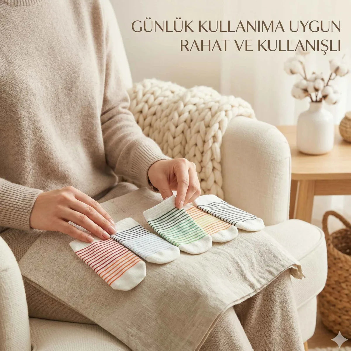 Bebek ve Çocuk Renkli Çizgili Patik Çorap 5’li Set | Esnek, Yumuşak ve Rahat Günlük Çorap 0-12 Ay – 5-6 Yaş
