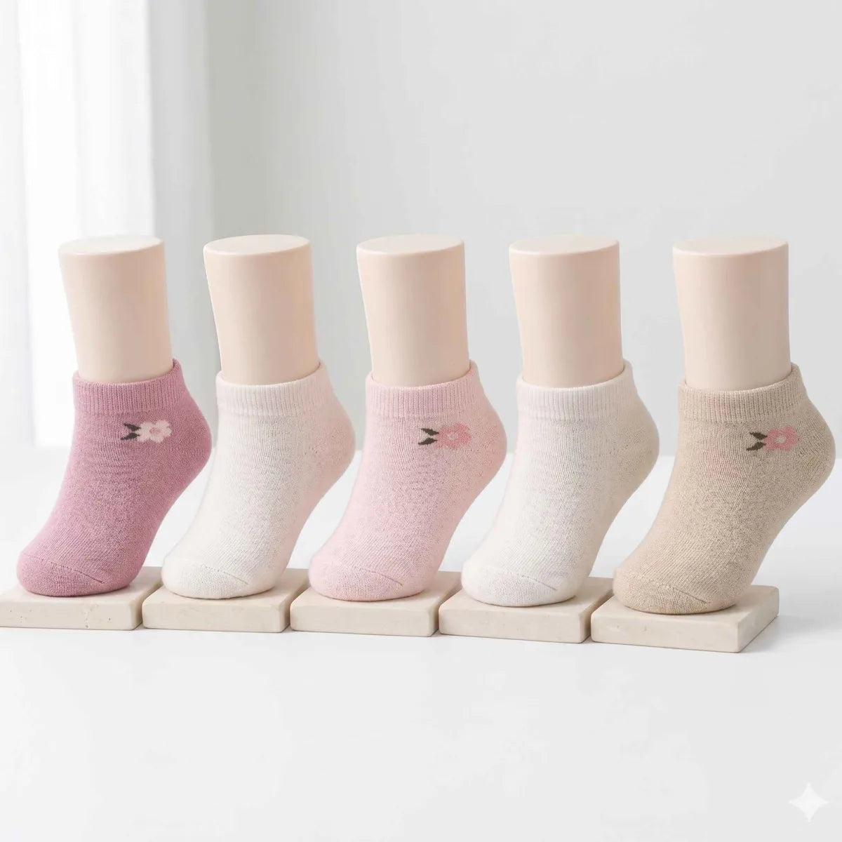 Bebek ve Kız Çocuk Pamuklu Patik Çorap 5’li Set | %88 Pamuk, İnce Burun Dikişli, Yumuşak ve Rahat, 0-12 Ay – 5-6 Yaş