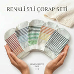 Bebek ve Çocuk Renkli Çizgili Patik Çorap 5’li Set | Esnek, Yumuşak ve Rahat Günlük Çorap 0-12 Ay – 5-6 Yaş