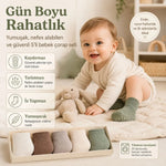 5’li Kaydırmaz Tabanlı Erkek Bebek Çorap Seti İnce Dikişli Toprak Tonları