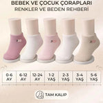 Bebek ve Kız Çocuk Pamuklu Patik Çorap 5’li Set | %88 Pamuk, İnce Burun Dikişli, Yumuşak ve Rahat, 0-12 Ay – 5-6 Yaş