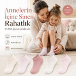 5’li Fitilli Kız Çocuk Çorap Seti Pamuklu Rahat Burunlu Sıkmayan Bilek Pastel Renkli