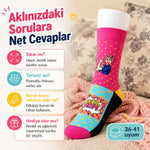 Best Mom Kadın Çorabı 36-40 Pamuklu Dikişsiz Burun Pop Art Desenli Renkli Soket Hediyelik Çorap