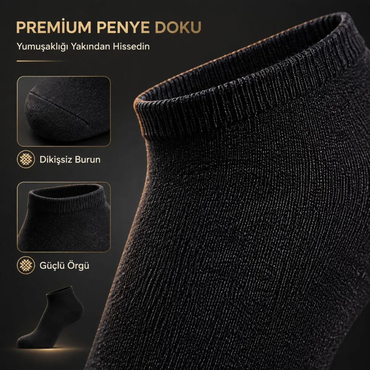 Erkek Pamuklu Patik Çorap 12’li Paket 39-44 | Dikişsiz Burun, Koku Karşıtı, Nefes Alan Kısa Konç Sneaker Çorabı
