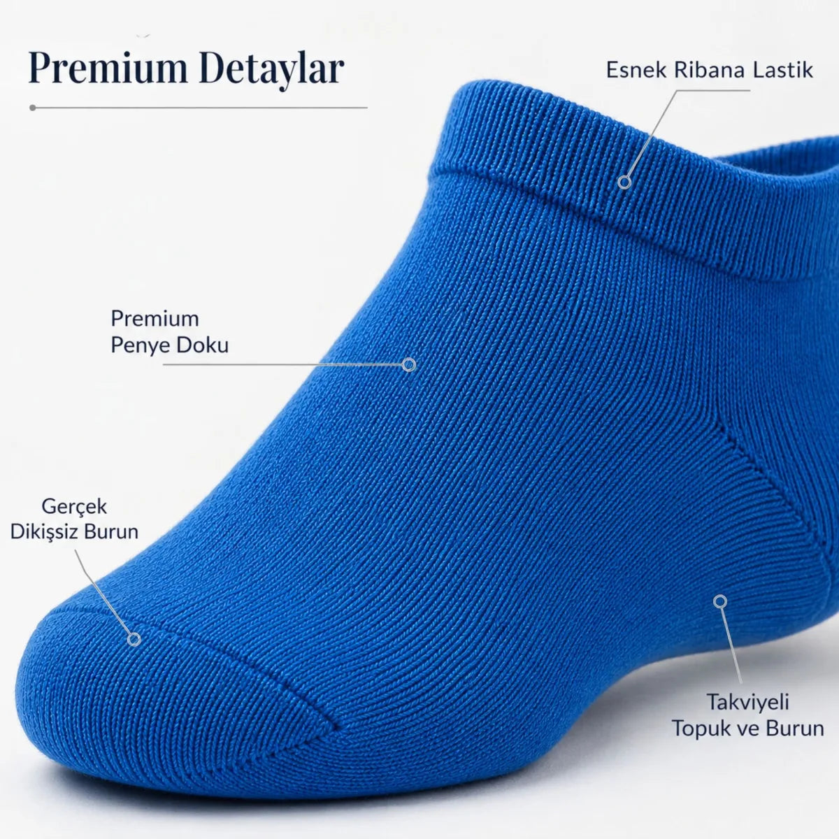 Erkek Pamuklu Patik Çorap 6’lı Paket 39-44 | Dikişsiz Burun, Koku Karşıtı, Nefes Alan Kısa Konç Sneaker Çorabı