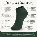 Erkek Pamuklu Patik Çorap 5’li Paket 39-44 | Dikişsiz Burun, Koku Karşıtı, Nefes Alan Kısa Konç Sneaker Çorabı