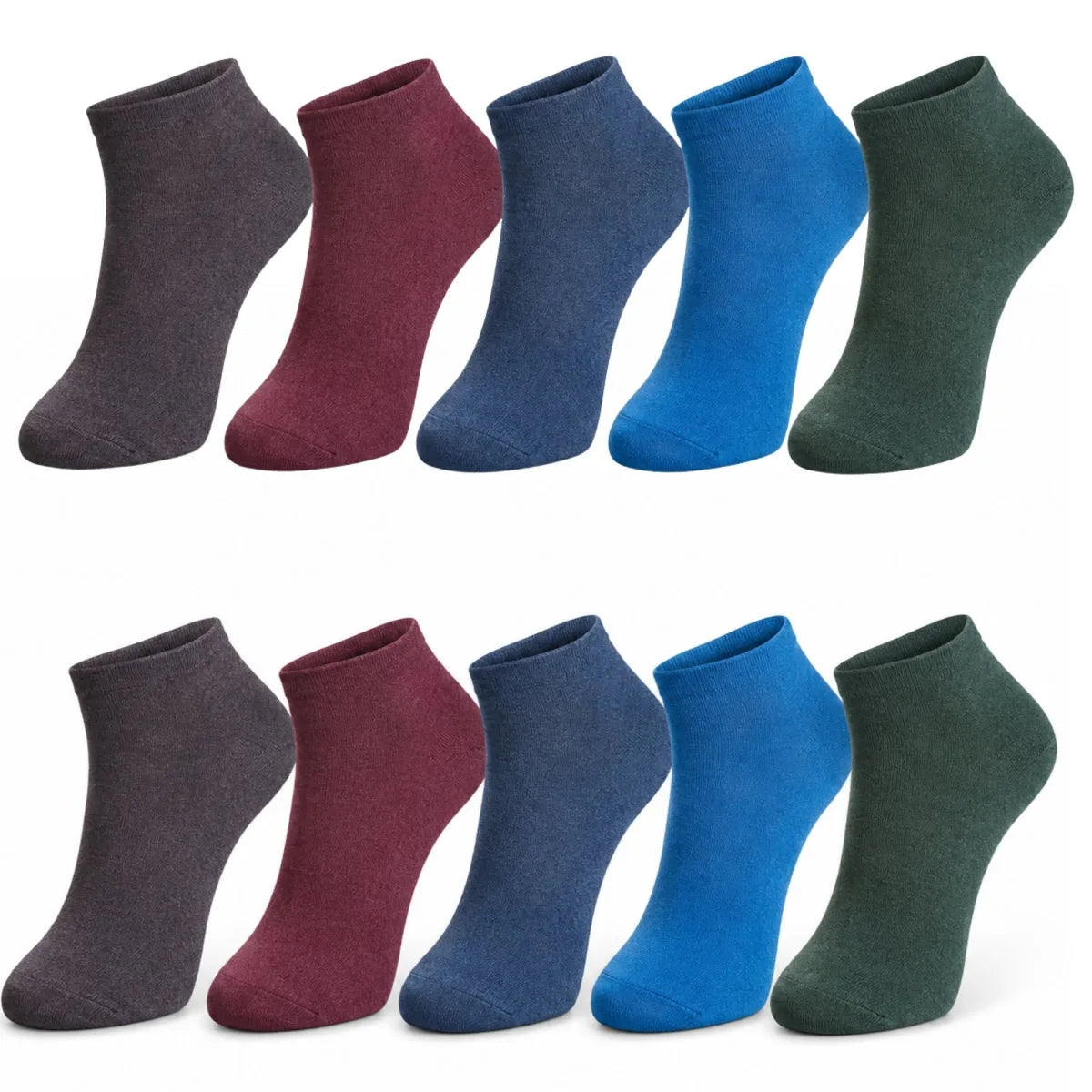 Erkek Pamuklu Patik Çorap 10’lu Paket 39-44 | Dikişsiz Burun, Koku Karşıtı, Nefes Alan Kısa Konç Sneaker Çorabı