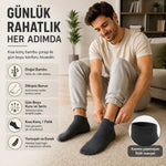 Erkek Kısa Konç 12’li Bambu Çorap 39-44 Dikişsiz Burun Nefes Alan Yumuşak Günlük Patik Çorap