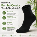 Erkek Kısa Konç 12’li Bambu Çorap 39-44 Dikişsiz Burun Nefes Alan Yumuşak Günlük Patik Çorap