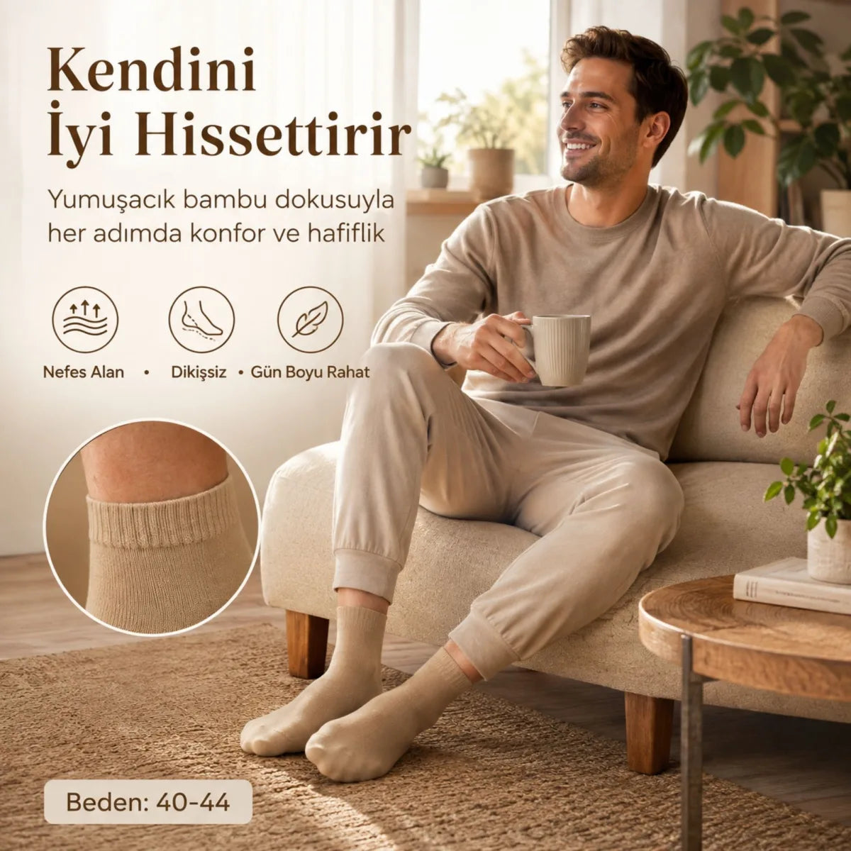 Erkek Kısa Konç 12’li Bambu Çorap 39-44 Dikişsiz Burun Nefes Alan Yumuşak Günlük Patik Çorap
