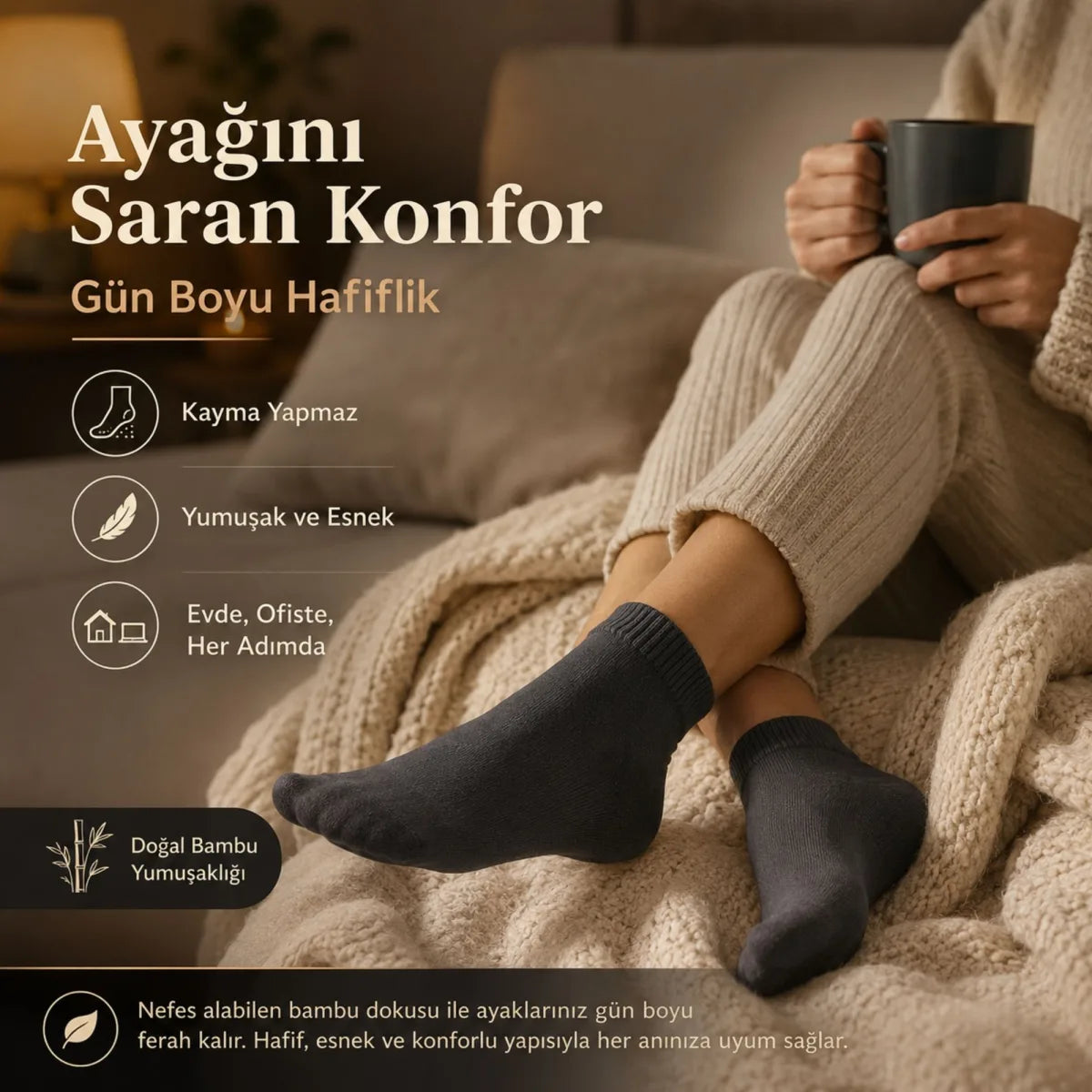 Erkek Kısa Konç 12’li Bambu Çorap 39-44 Dikişsiz Burun Nefes Alan Yumuşak Günlük Patik Çorap
