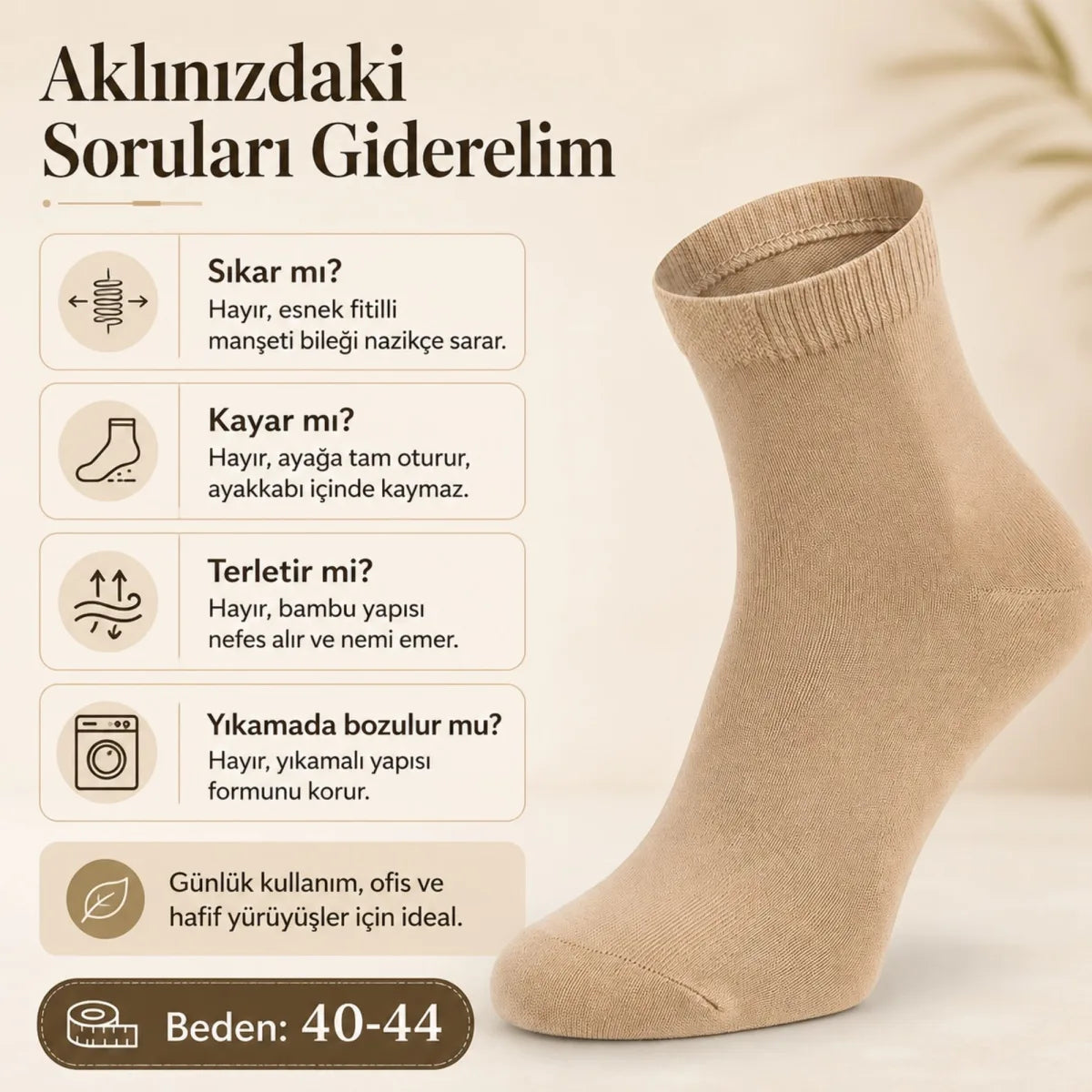 Erkek Kısa Konç 6’lı Bambu Çorap 39-44 Dikişsiz Burun Nefes Alan Yumuşak Günlük Patik Çorap