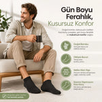 Erkek Kısa Konç Bambu Çorap Çok Renkli 39-44 Dikişsiz Burun Nefes Alan Yumuşak Günlük Patik Çorap