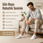 Erkek Patik Çorap 6’lı Siyah Beyaz Lacivert 39-44 Yüksek Pamuklu Dikişsiz Koku Karşıtı
