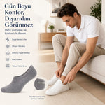 Erkek Bambu 12’li Babet Çorap Görünmez No Show Dikişsiz Silikon Topuklu
