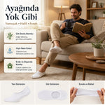 Erkek Bambu 6’lı Babet Çorap Görünmez No Show Dikişsiz Silikon Topuklu
