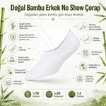 Erkek Bambu 6’lı Babet Çorap Görünmez No Show Dikişsiz Silikon Topuklu