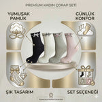 Kadın Fiyonklu Örgü Soket Çorap 8’li Set – Yumuşak Pamuklu Dokulu Şık Günlük Çorap