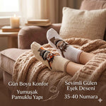 Kadın Gülen Eşek Desenli Çorap 4’lü – Pamuklu, Eğlenceli ve Yumuşak Soket Çorap 36-40