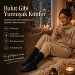 Kadın Siyah 12’li Kışlık Termal Uzun Çorap | Dikişsiz, Esnek Havlu Dokulu, Sıcak Tutan, Güçlendirilmiş Topuk ve Burun